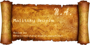 Malitsky Anzelm névjegykártya